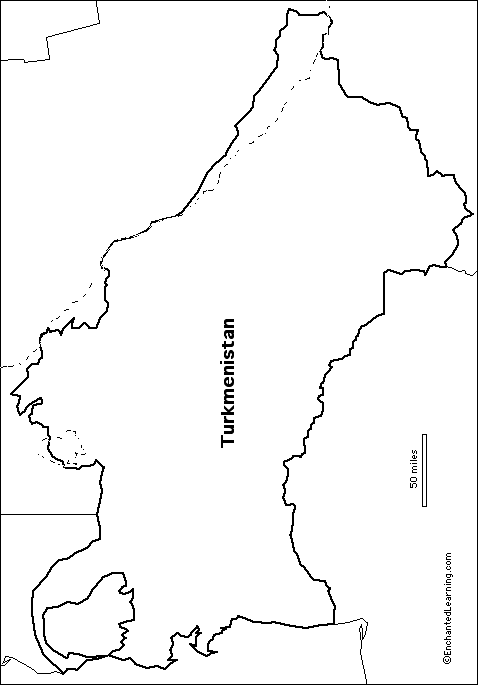 outline map of Turkmenistan
