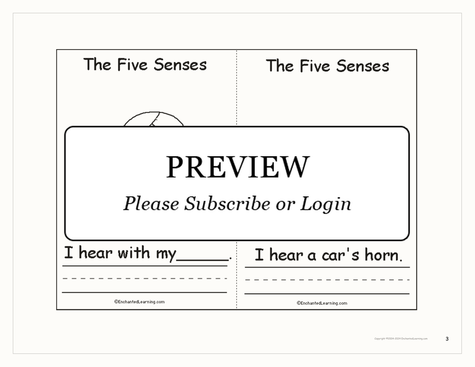 The Five Senses - Printable Book interactive worksheet page 3