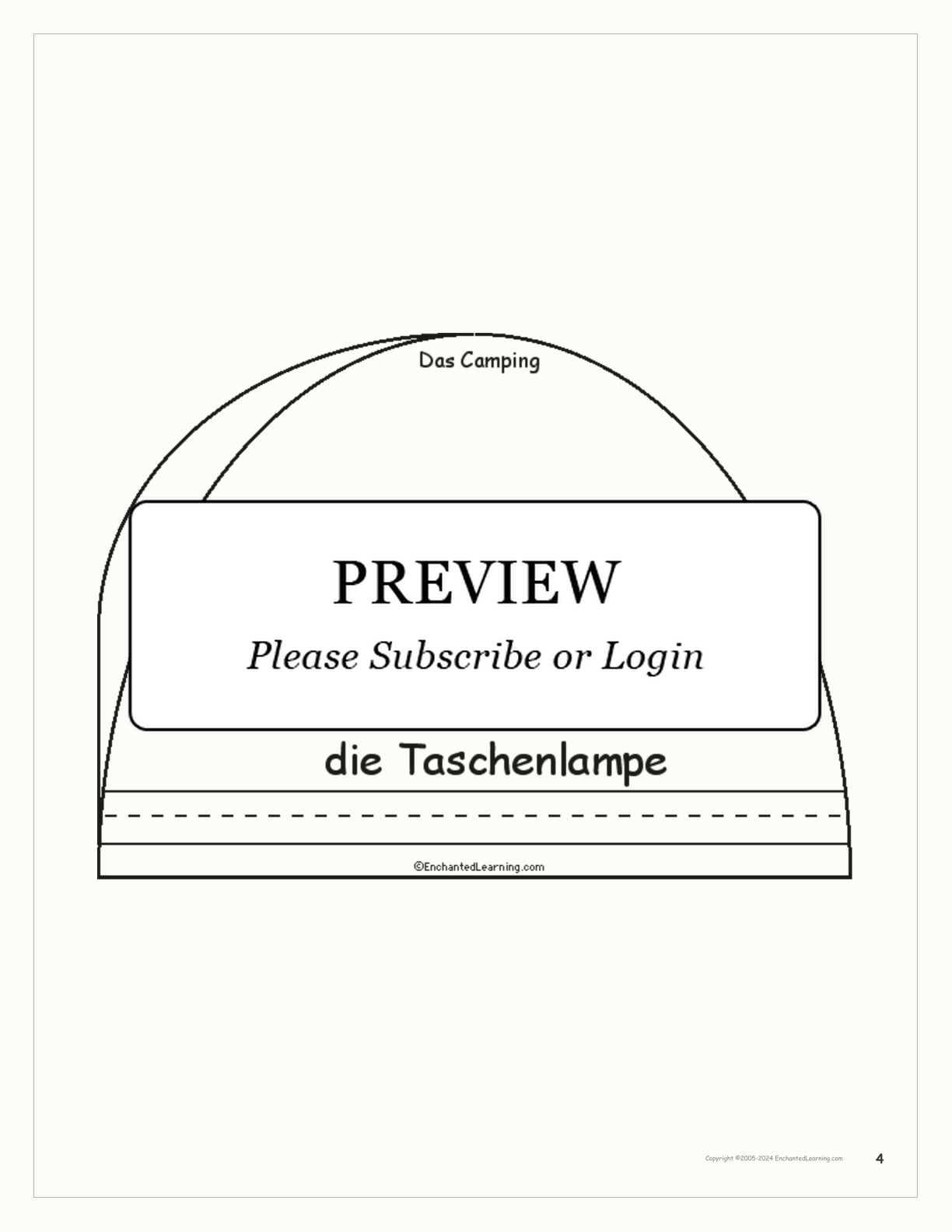 Das Camping - German Printable Book interactive worksheet page 4