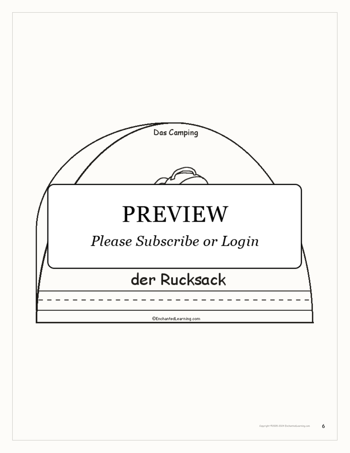 Das Camping - German Printable Book interactive worksheet page 6