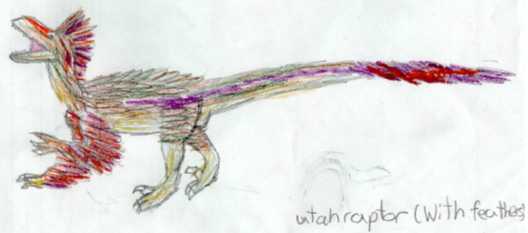 Utahraptor with feathers