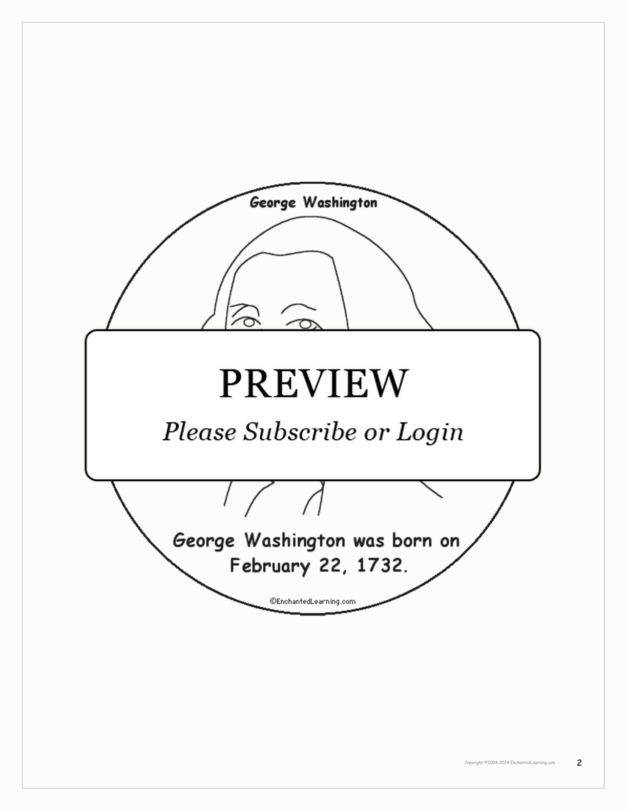 George Washington Printable Book interactive worksheet page 2