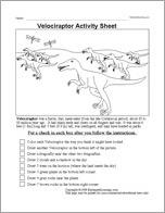 Velociraptor Follow the Instructions Worksheet