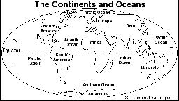 Continents and Oceans Quiz Printout