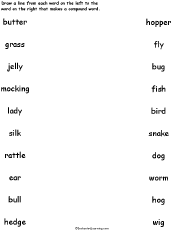 Compound Word Matching Worksheets
