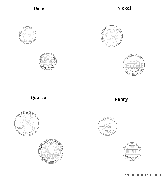 US coins sequencing cards