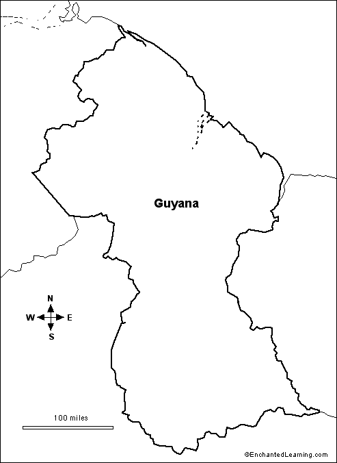 outline map Guyana