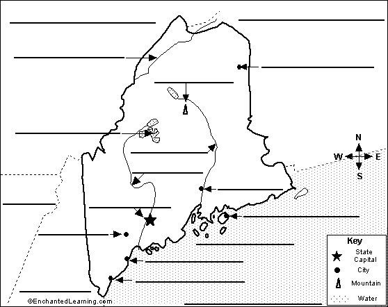 Label Maine map