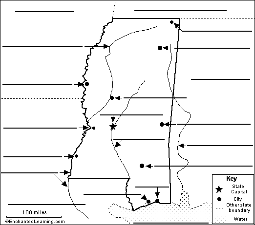 Label Mississippi map